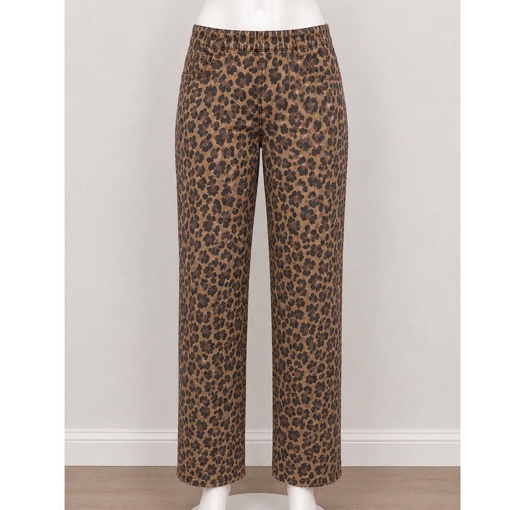 Signature Levi Strauss Leopard Print Totally Shaping Jeans Womens 12/31 Short